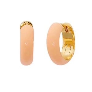 Kate Spade Candy Drops Enamel Huggie Hoop Earrings in peach